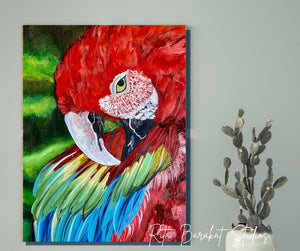 The Great Macaw original oil painting by Rita Barakat