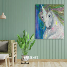 Load and play video in Gallery viewer, Unicorn painting by Rita Barakat
