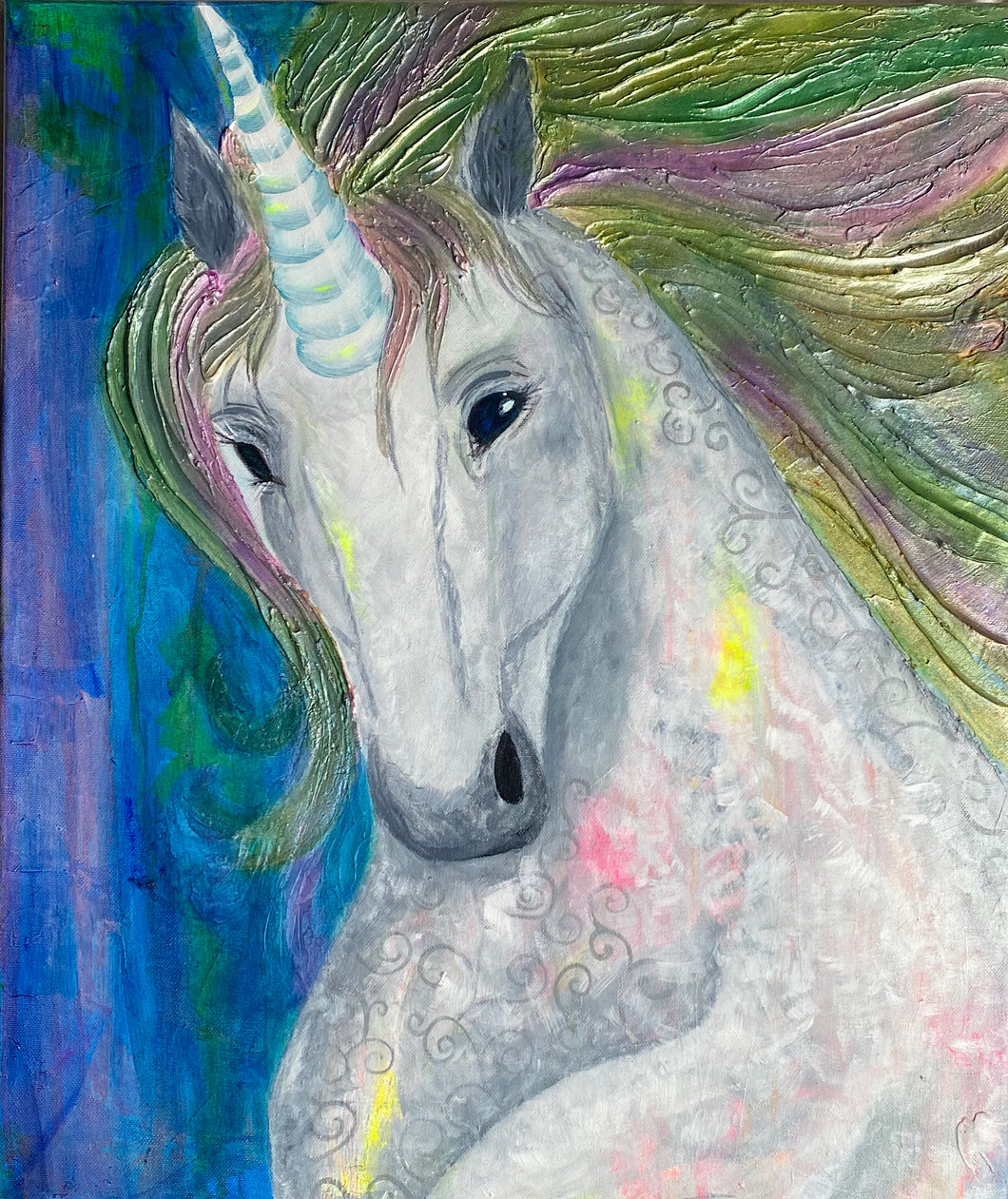 Unicorn painting by Rita Barakat