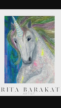 Load and play video in Gallery viewer, Unicorn painting by Rita Barakat

