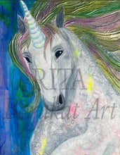 Load image into Gallery viewer, Unicorn painting by Rita Barakat
