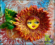 Load image into Gallery viewer, Sunflowers original mixed media art by Rita Barakat
