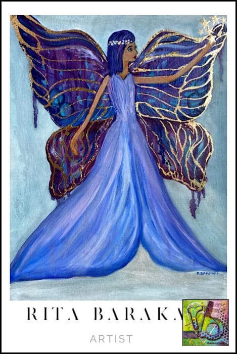 The Blue Fairy original oil painting by Rita Barakat