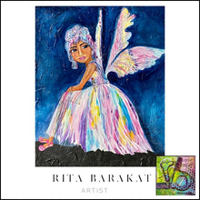 Load image into Gallery viewer, the Rainbow Fairy, oroginal artwork by Rita Barakat
